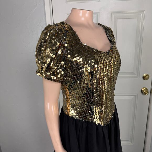 Vintage 80s 90s Party Disco ball Women's Dress Formal Sparkle Evening Prom D3-28 - Picture 7 of 8